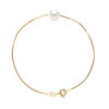 Armband Gekweekte Pearl Zoetwater 8-9mm Wit Geel gouden ketting Venetiaanse