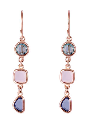 Orphelia 'Euphemia' Dames 925 sterling zilveren Dangle Oorbellen - Roze ZO-7411