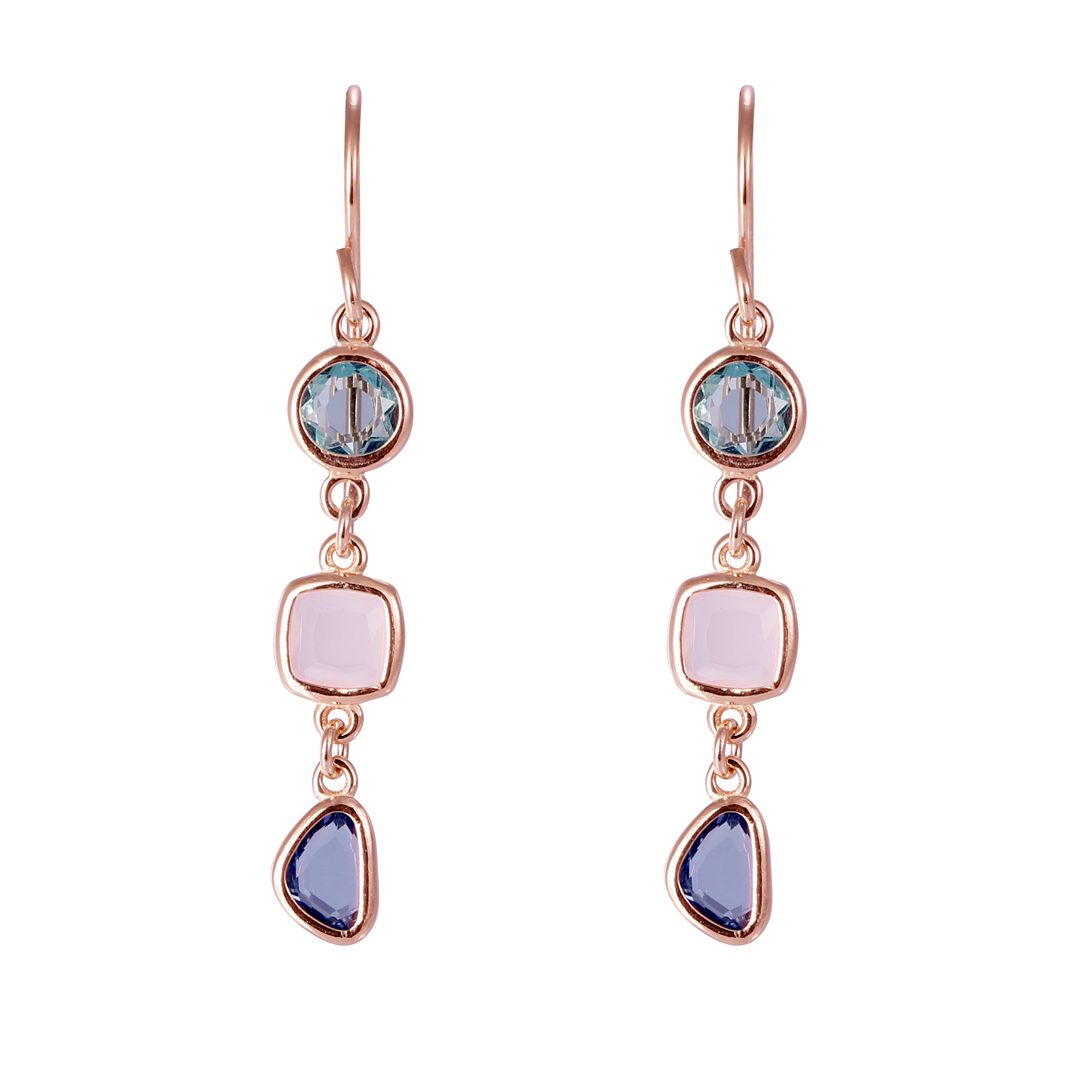 Orphelia 'Euphemia' Dames 925 sterling zilveren Dangle Oorbellen - Roze ZO-7411