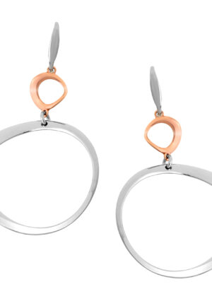 Orphelia 'Renée' Dames 925 Sterling Zilveren Oorbellen - Zilver/Roze ZO-7181