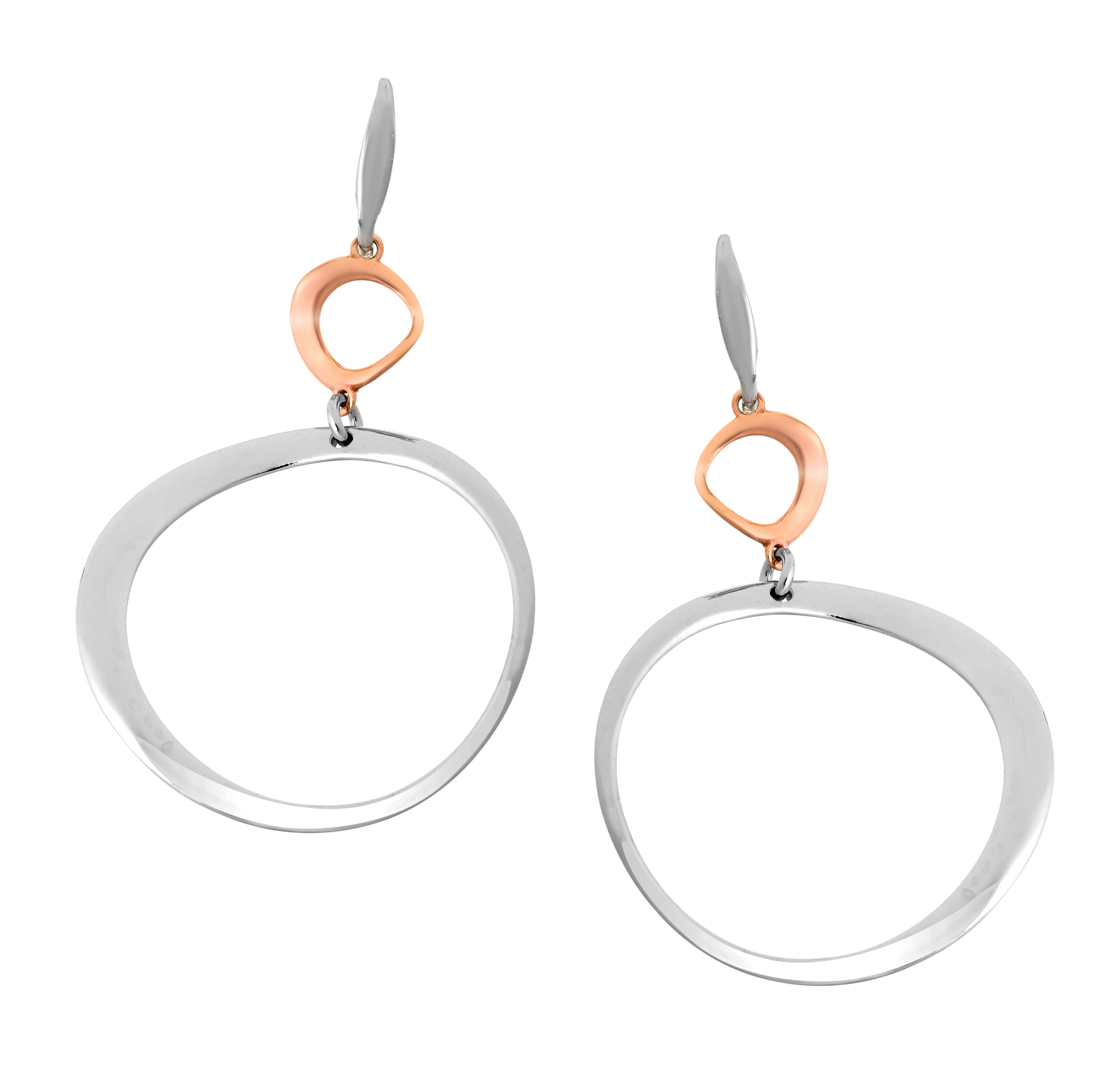Orphelia 'Renée' Dames 925 Sterling Zilveren Oorbellen - Zilver/Roze ZO-7181