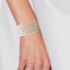 Manchet armband 5 Rijen Zoetwater Pearl White 925 - Afbeelding 2