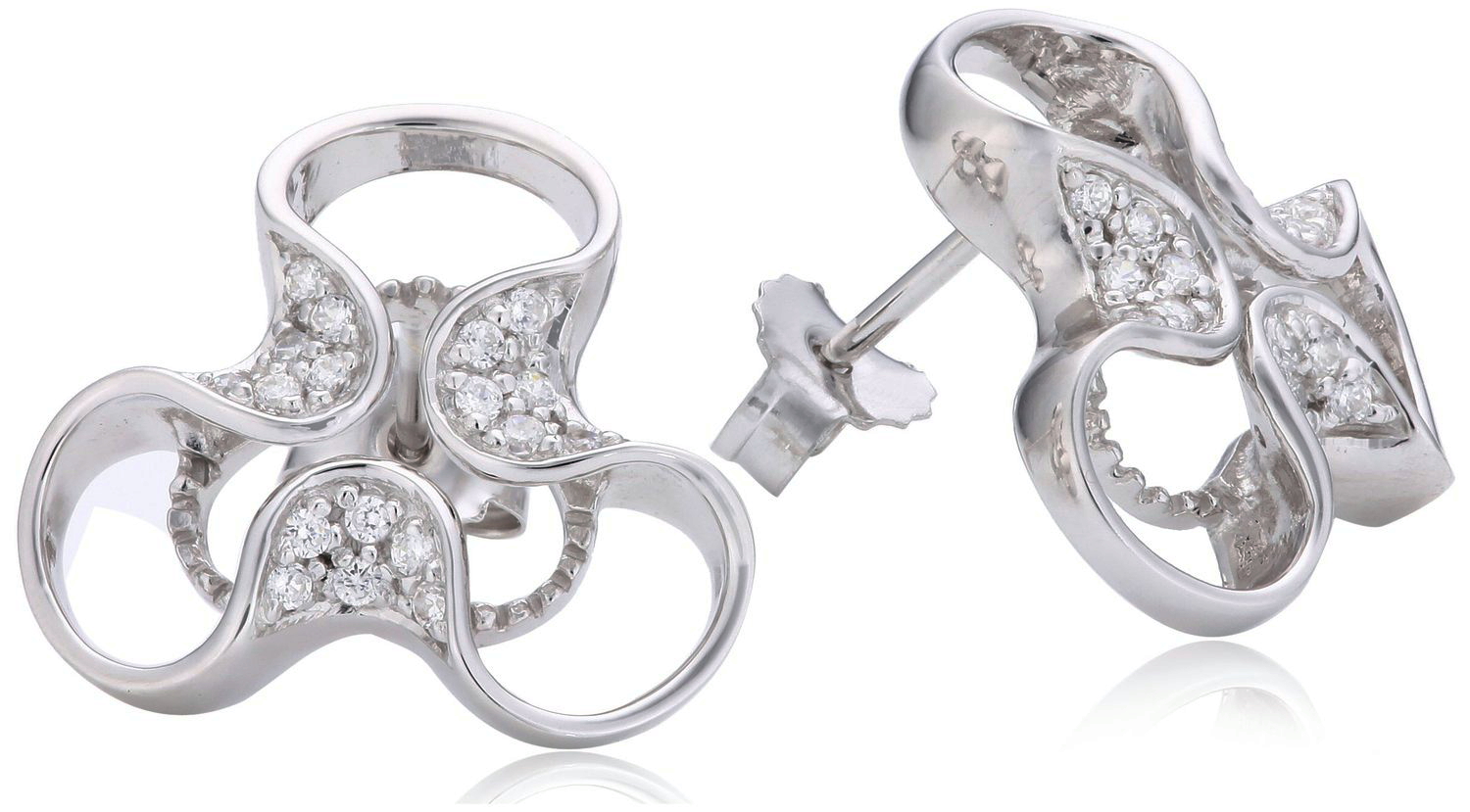 Orphelia Dames 925 Sterling Zilveren Stud Oorbellen - Zilver ZO-5033 - Afbeelding 2