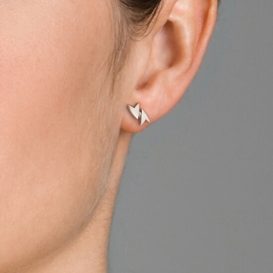 Orphelia Dames 925 Sterling Zilveren Stud Oorbellen - Zilver ZO-5004 - Afbeelding 2