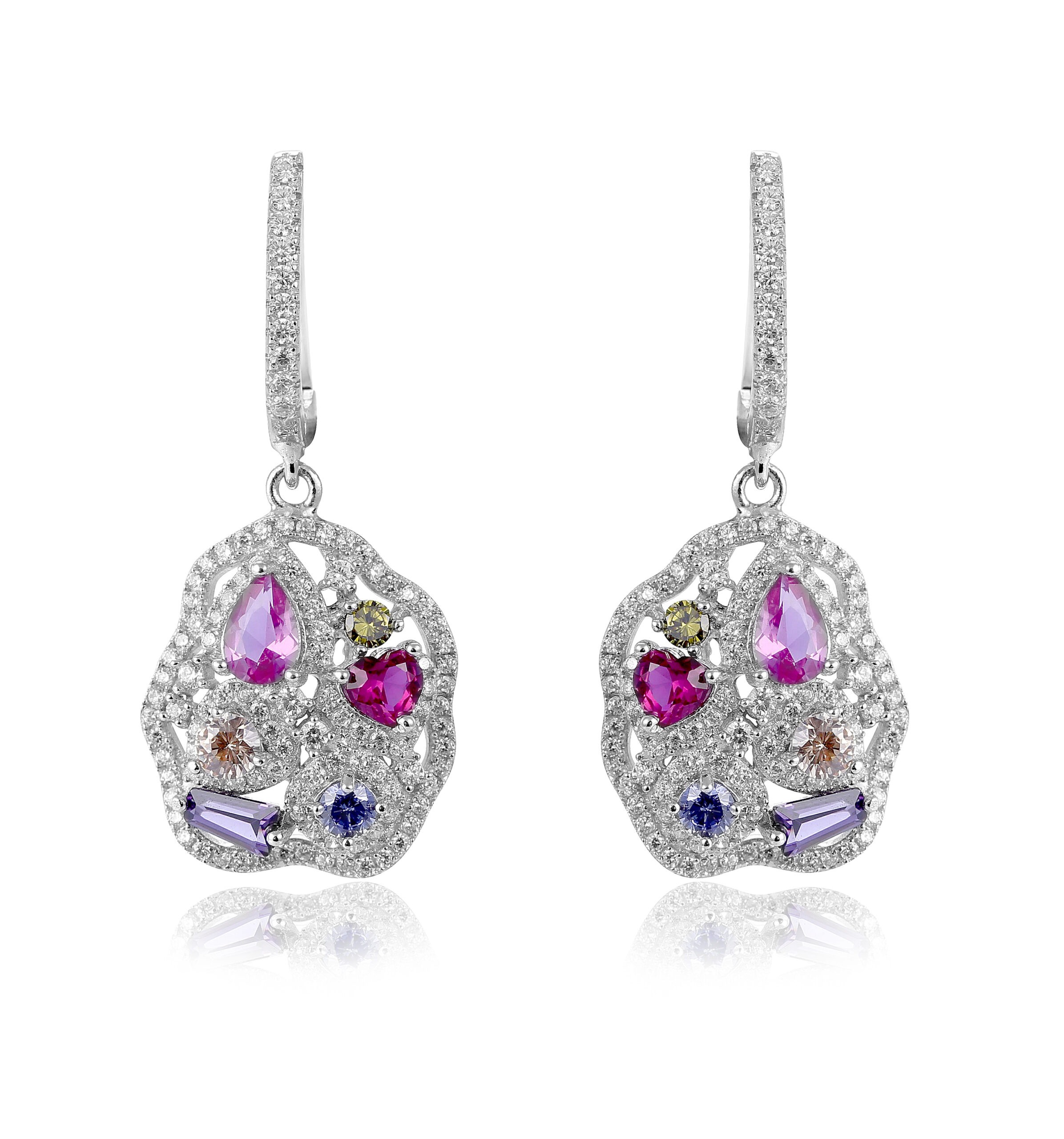 Orphelia 'Marosetti' Dames 925 Sterling Zilveren Dangle Oorbellen - Zilver ZO-7427