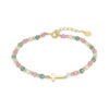 Luxenter 925 Sterling Zilveren Armband met Veelkleurig Kristal afgewerkt in 18K geel goud - Liwa