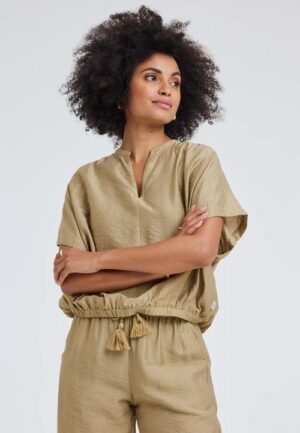 Alternative view of Blouse Perla Kelp sand