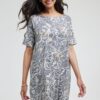 Loose dress Baya print Offwhite Pixel print - Afbeelding 2