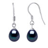 Oorbellen Hooks Zoetwater Parels 7-8mm Black Pears 925