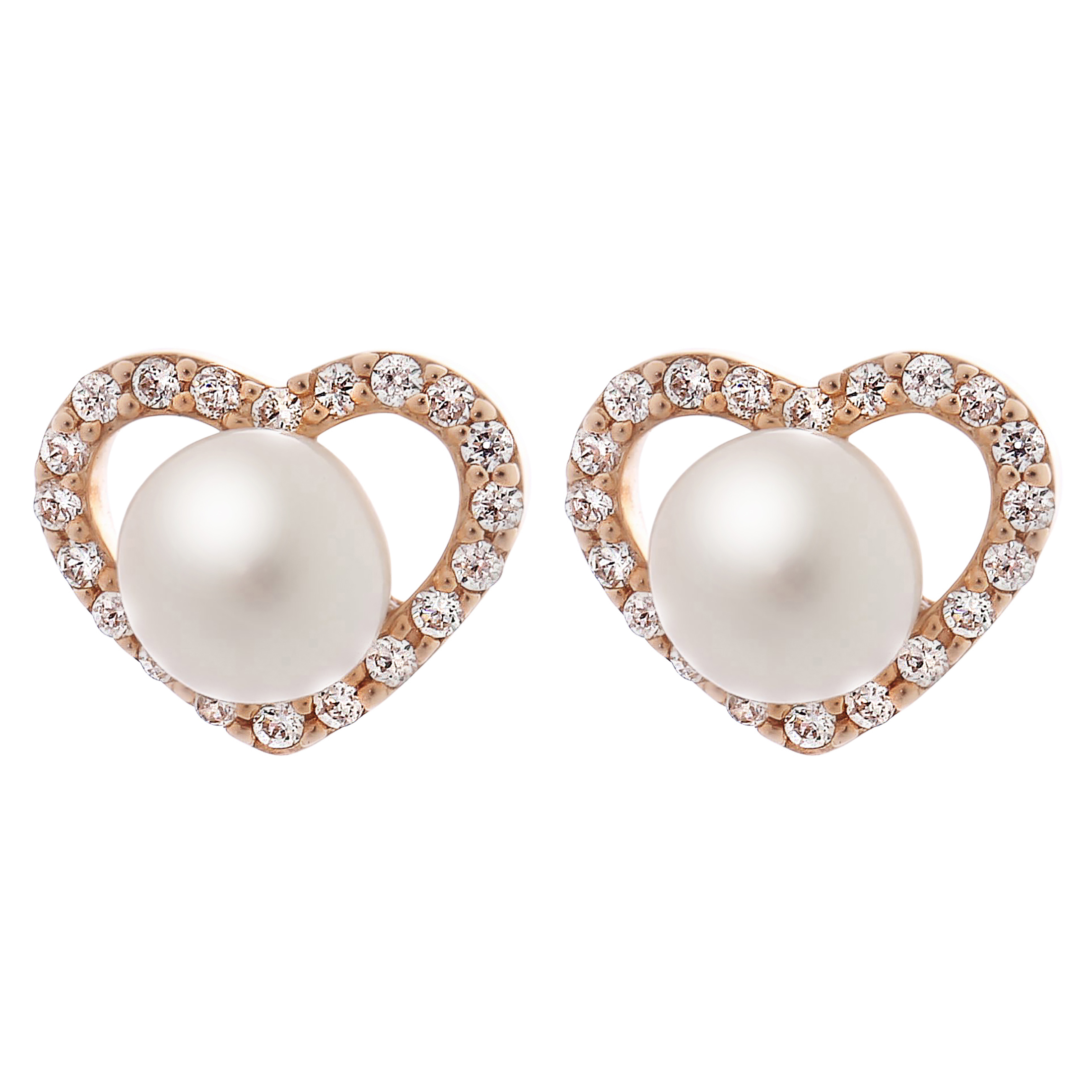 Orphelia 'Alberte' Dames 925 Sterling Zilveren Stud Oorbellen - Roze ZO-7233/RG