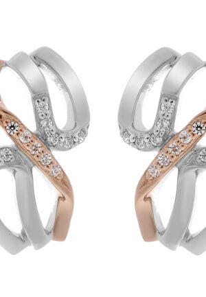 Orphelia 'Sally' Dames 925 Sterling Zilver Stud Oorbellen - Zilver/Roze ZO-7230