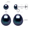 Dubbele Oorbellen Wit Goud - Echte Gecultiveerde Zoetwaterparels Knop 5-6 mm + Peer 10-11 mm - Afbeelding 2