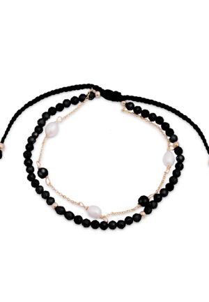 Luxere armband, gemaakt van metaallegering en hydrothermische onyxkwarts met 18K vergulde afwerking