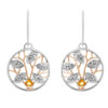 Orphelia 'Oceane' Dames 925 Sterling Zilveren Oorbellen - Zilver/Roze ZO-7090/1