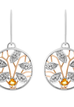 Orphelia 'Oceane' Dames 925 Sterling Zilveren Oorbellen - Zilver/Roze ZO-7090/1