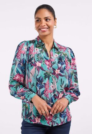 Blouse Sable Green Auburn print