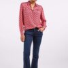 Blouse Sable Red Lotus print