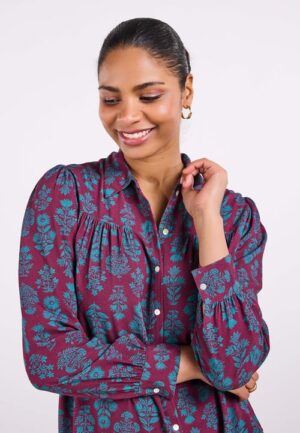 Alternative view of Blouse Riley Red Gloom print