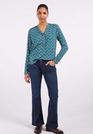 Alternative view of Blouse Lola Green Ashen print