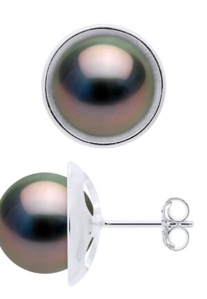 Oorbellen - Surroundings Sleek - Prestige - Wit Goud 375 - Echte Cultuur Tahiti Parel Rond 9-10 mm