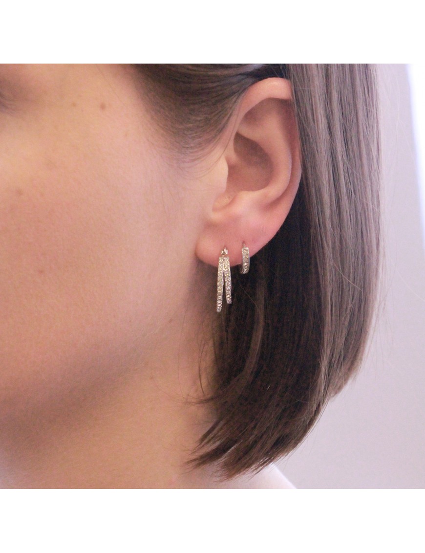 Circle Hoop Earrings - Oostenrijks kristal - Afbeelding 2