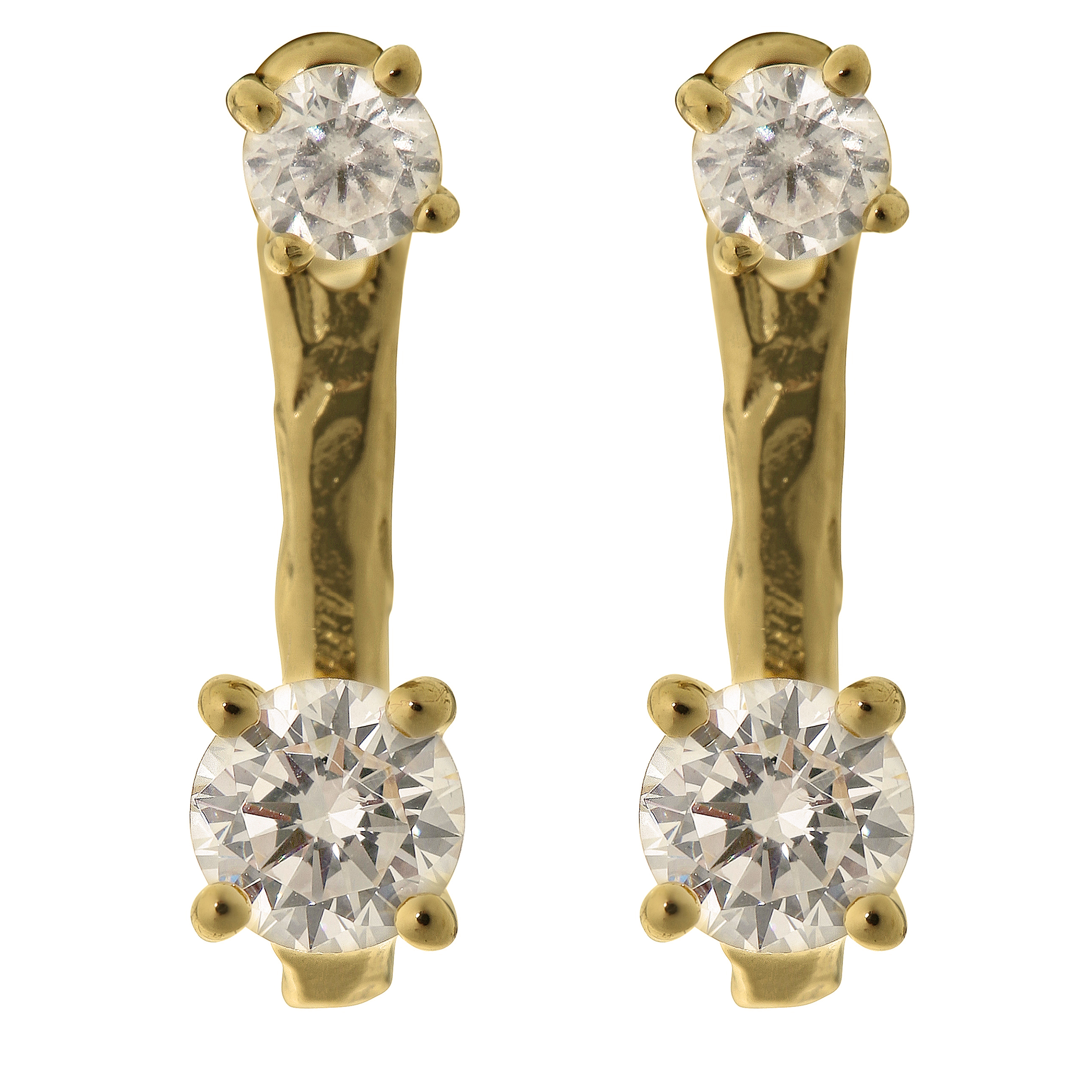 Orphelia 'Lykke' Dames 925 Sterling Zilver Dangle Oorbellen - Goud ZO-7128/G