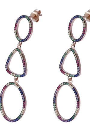 Alternative view of Orphelia 'Aura' Dames 925 Sterling Zilveren Oorbellen - Roze ZO-7461