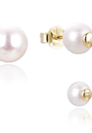 Gena.paris 'Asymmetrische' Dames 925 Sterling Zilveren Oorbellen - Goud GBO1533-Y