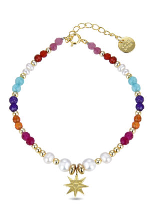 Alternative view of Luxenter 925 Sterling Zilveren Armband met Veelkleurig Kristal in 18K Geel Goud - Shasha