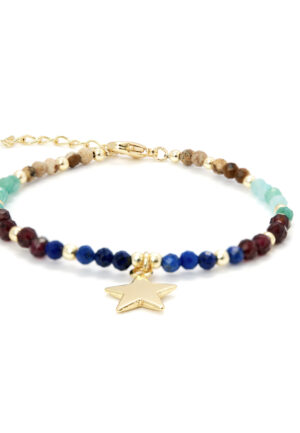 Luxenter Veelkleurige Kristallen Armband in 18K Geel Goud - Nerald