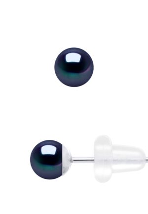 Oorbellen in Wit Goud 750 - Echte Cultiveerde Zoetwaterparels Rond 4-5 mm