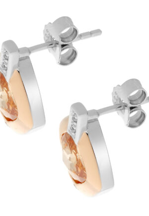 Orphelia 'Athena' Dames 925 Sterling Zilveren Stud Oorbellen - Zilver/Rosé ZO-7113