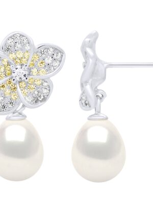 Oorbellen - Sieraden Zilver - Echte Cultuur Zoetwaterparels Pare 9-10 mm