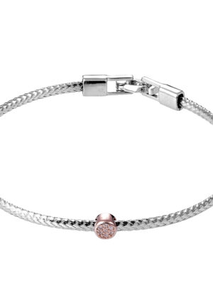 Orphelia Dames 925 Sterling Zilveren Armband - Zilver/Roze ZA-7415