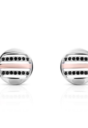 Orphelia 'Maxwell' Dames 925 Sterling Zilveren Stud Oorbellen - Zilver/Roze ZO-7501
