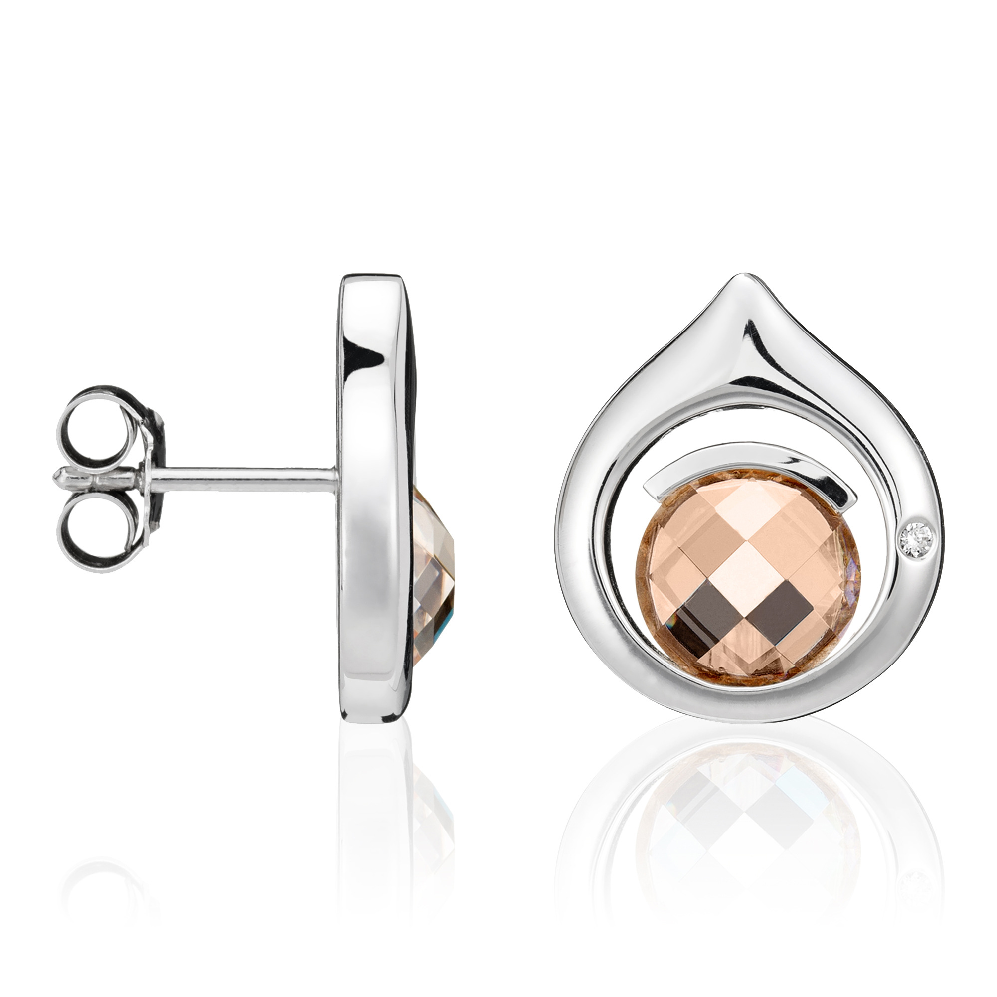 Orphelia Dames 925 Sterling Zilveren Stud Oorbellen - Zilver ZO-5979