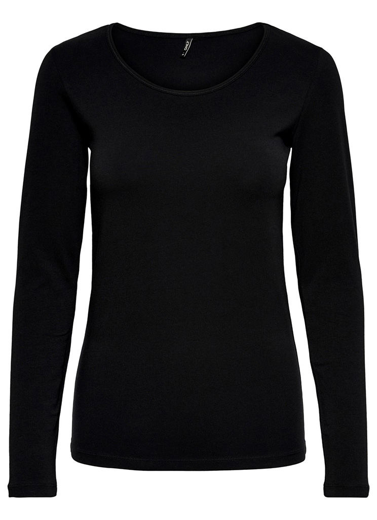 Only 15204712 Onllive Love L/s O-neck Top T-shirt Lange Mouw Black 15204712