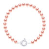 Rank armband Water Parels Sweet Round 6-7 mm natuurlijke Rose Luxury 925