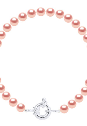 Rank armband Water Parels Sweet Round 6-7 mm natuurlijke Rose Luxury 925