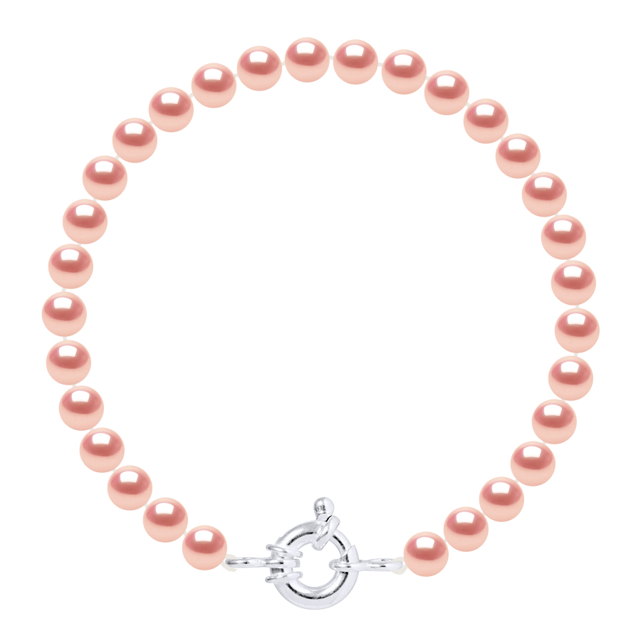 Rank armband Water Parels Sweet Round 6-7 mm natuurlijke Rose Luxury 925