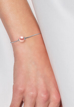 Alternative view of Mesh Armband Serpentine Ronde Zoetwater Pearl en Rose Natuurlijke 9-10 mm 925