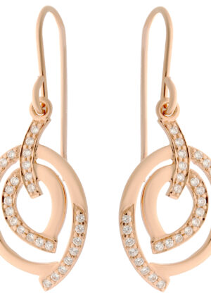 Orphelia 'Celine' Dames 925 Sterling Zilveren Dangle Oorbellen - Rosé ZO-7114/RG