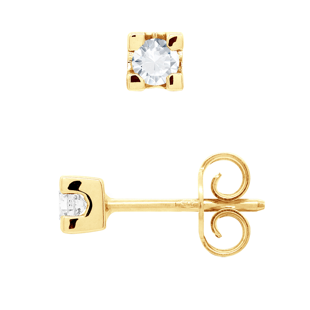 Oorbellen 0,20 Solitaire Diamond 18K Yellow Gold Cts