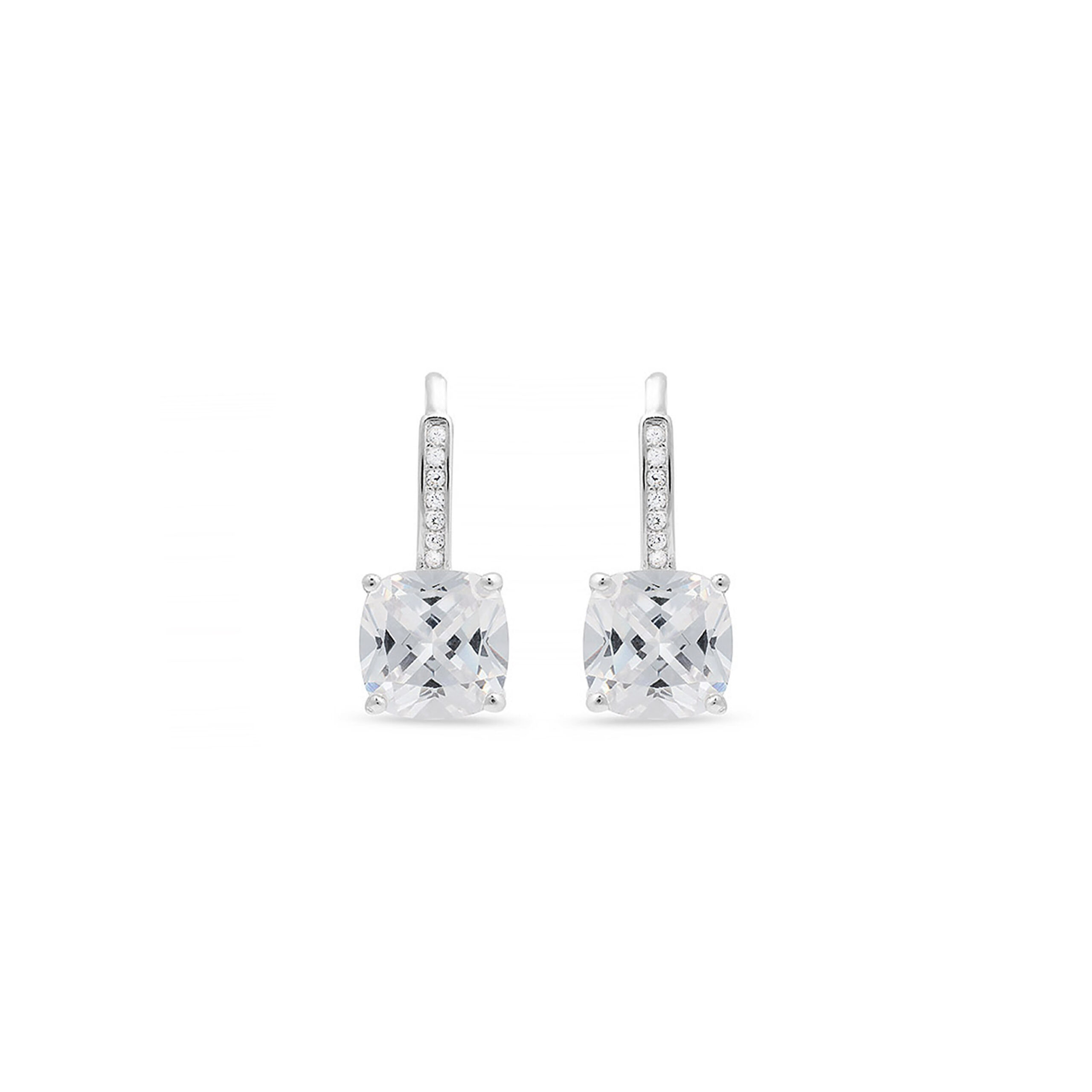 Luxenter oorbellen, 925 sterling zilveren mathzi en gerhodineerde glanzende zirkonia afwerking