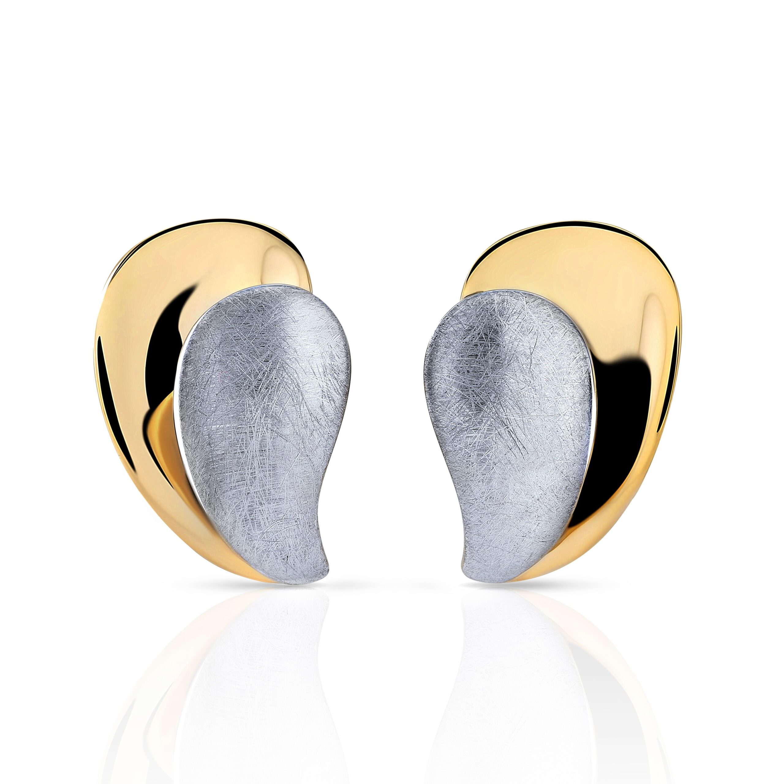 Orphelia 'Ameliana' Dames 925 Sterling Zilveren Stud Oorbellen - Zilver/Goud ZO-7508