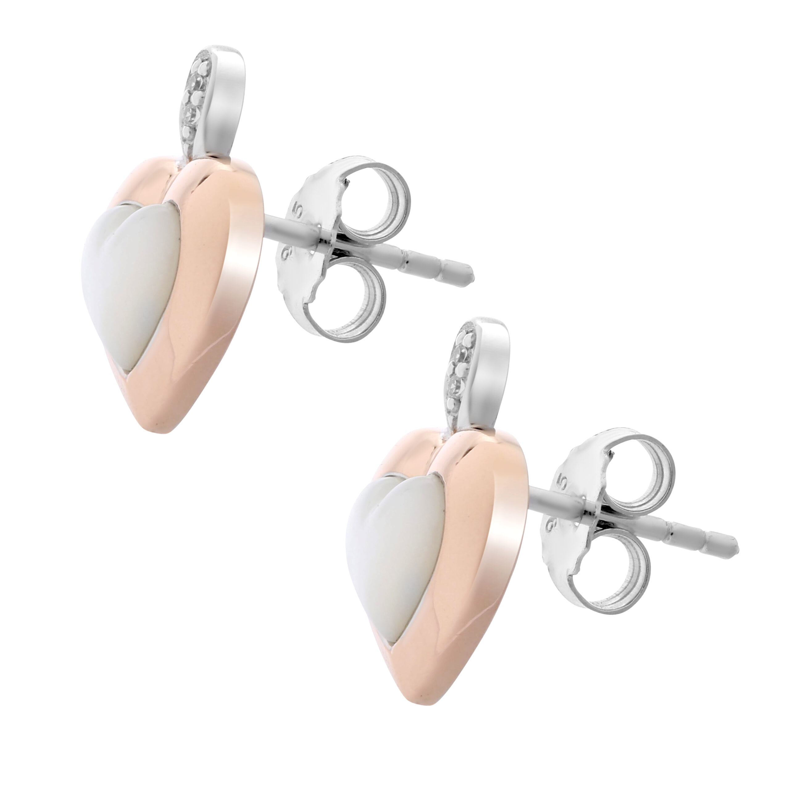 Orphelia 'Debby' Dames 925 Sterling Zilveren Stud Oorbellen - Zilver/Rozé ZO-7289/RG - Afbeelding 2