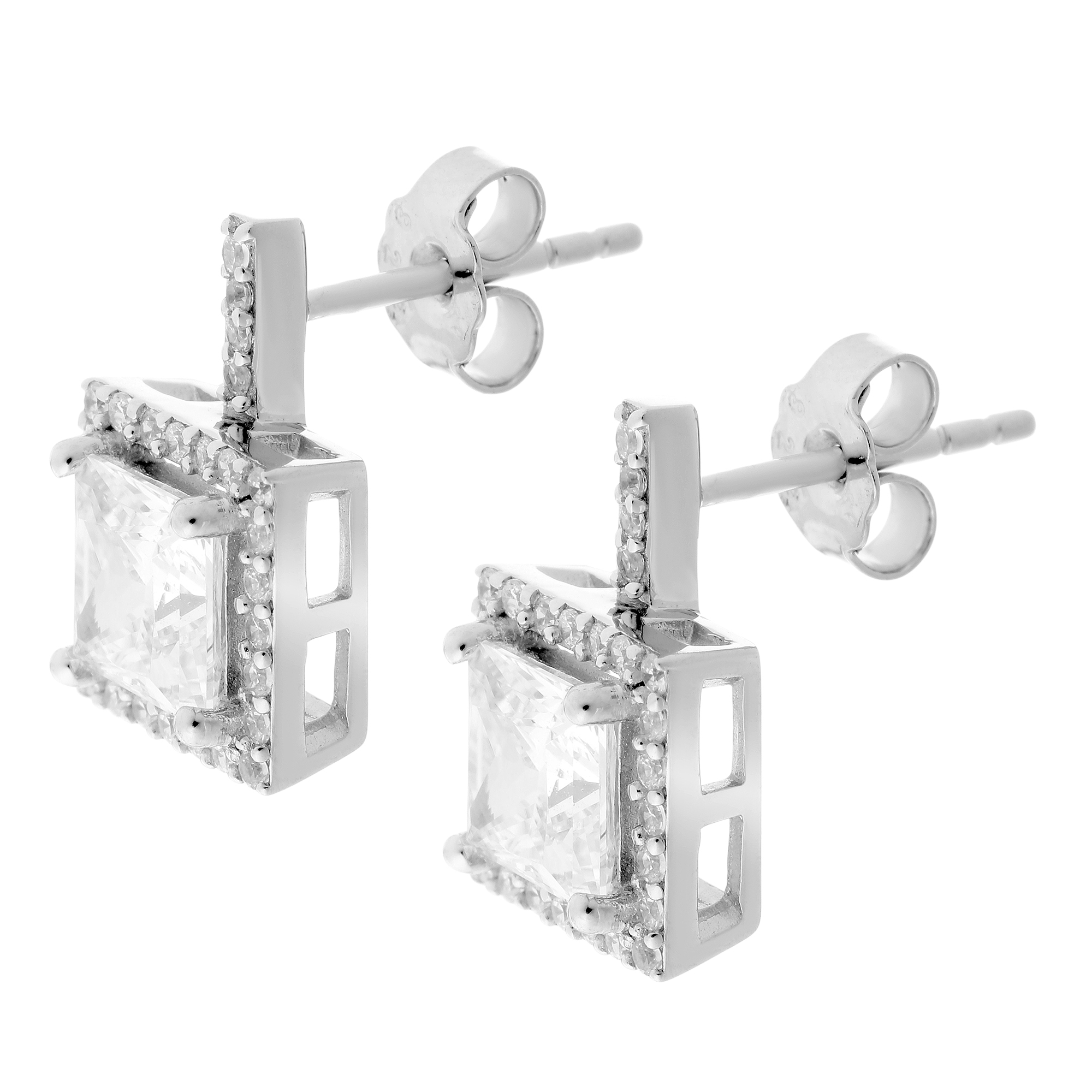 Orphelia Dames 925 Sterling Zilveren Stud Oorbellen - Zilver ZO-6046 - Afbeelding 2