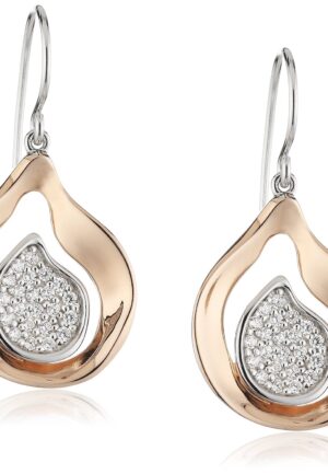 Orphelia Dames 925 Sterling Zilveren Oorbellen - Zilver/Rozen ZO-5194