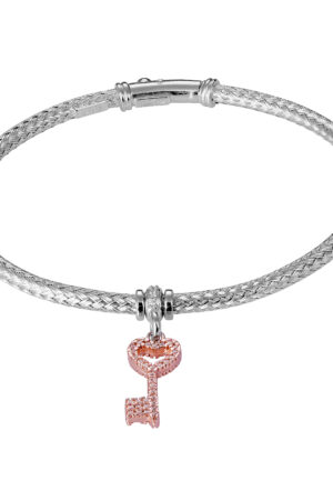 Orphelia Dames 925 Sterling Zilveren Armband - Zilver/Roze ZA-7399