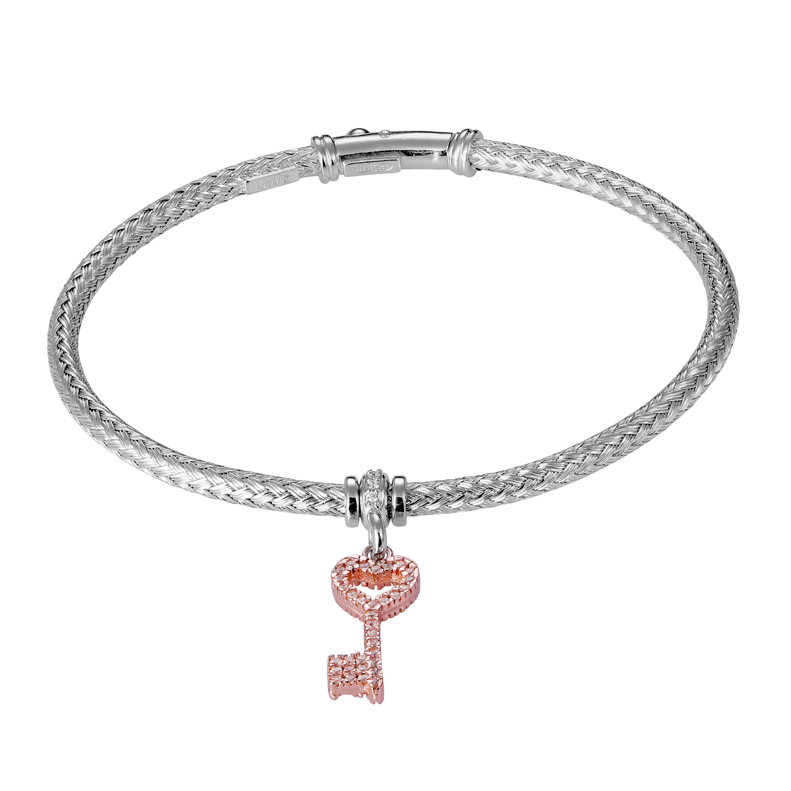 Orphelia Dames 925 Sterling Zilveren Armband - Zilver/Roze ZA-7399